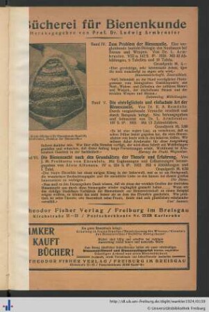 Bücherei für Bienenkunde.