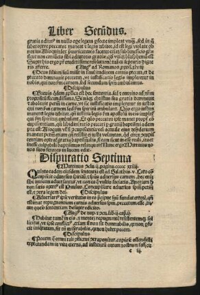 Disputatio Septima