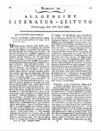 Meister, L.: Hauptumriß der ältern Völkergeschichte. Nebst kurzer Einleitung in die schönen Künste und Litteratur. Zürich: Orell 1787