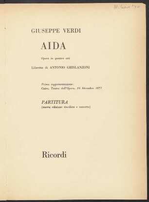 Aida : opera in 4 atti