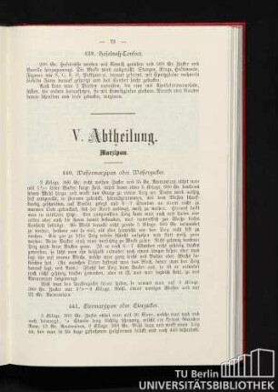V. Abtheilung. Marzipan.