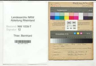 Entnazifizierung Bernhard Thier , geb. 10.09.1898 (Lokfuehrer)