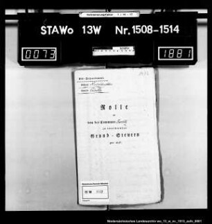Rolle der von der Commune Lössewitz zu entrichtenden Grundsteuern pro 1810 (2 Exempl.)