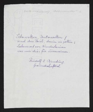 Lyrik von Gerhart Hauptmann an Rudolf G. Binding, geschrieben von Ludwig Jauner