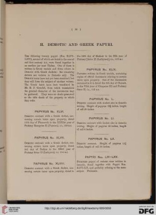 H. Demotic and greek papyri