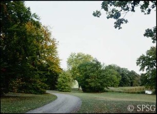 Potsdam, Neuer Garten, Parkansicht mit Blick zum Grünen Haus.
