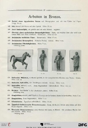 Arbeiten in Bronze (Nr. 404-451)