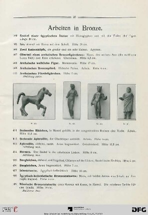 Arbeiten in Bronze (Nr. 404-451)