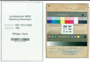 Entnazifizierung Hans Williger , geb. 01.01.1895 (Lehrer)