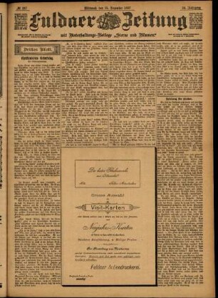 Dritte Ausgabe vom Mittwoch, den 15. Dezember 1897.