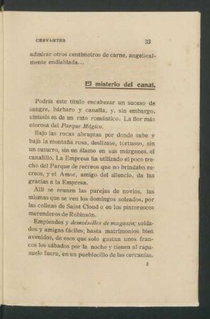 El misterio del canal.