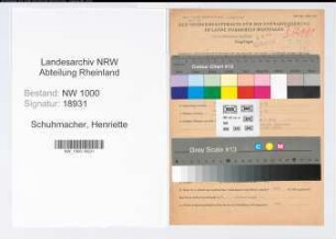 Entnazifizierung Henriette Schuhmacher, geb. 17.11.1917 (Sekretaerin)