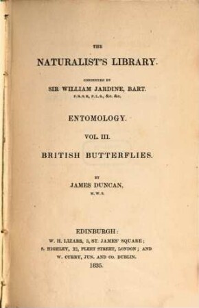 The naturalist's library, [III.] Entomology, 3. British Butterflies