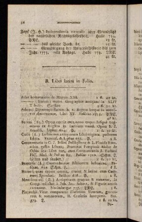 36-53, B. Libri latini