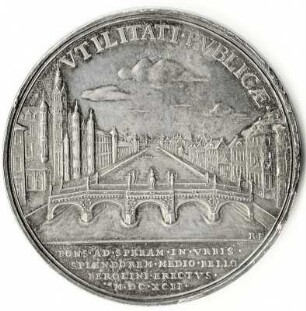 Medaille auf Kurfürst Friedrich III. und die Erbauung der Langen Brücke 1692
