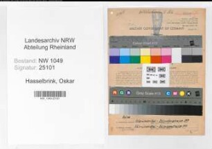 Entnazifizierung Oskar Hasselbrink , geb. 31.07.1901 (Maschinenschlosser)