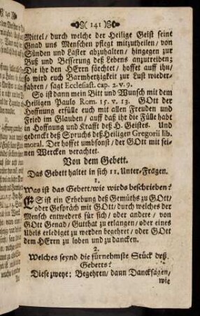 141-147, Von dem Gebett