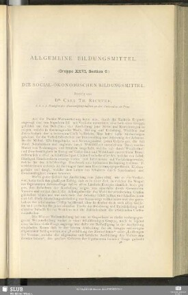 Die Social-Ökonomischen Bildungsmittel