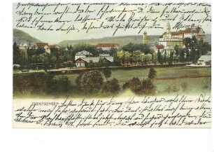 Schloss Sigmaringen und Uferpromenade an der Donau
