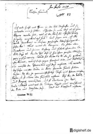 83: Brief von Karl Wilhelm Ramler an Johann Wilhelm Ludwig Gleim