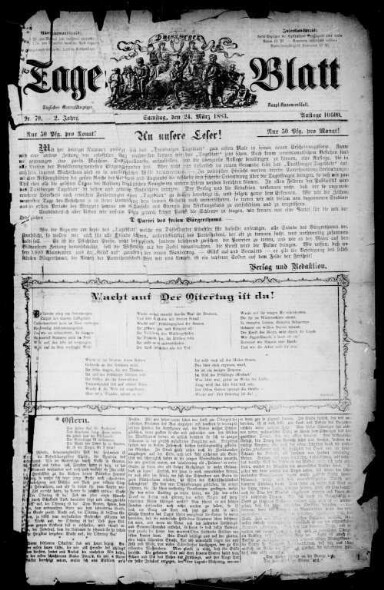 Titelseite einer Zeitung