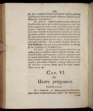 Cap. VI. De Uxore prægnante.