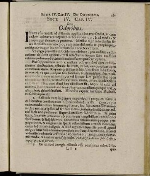 Cap. IV. De Odoribus. - Cap. VIII. De Motu.
