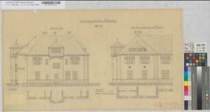 Empfangsgebäude [Bahnhof] Plettenberg: Ansichten, M.~1:50 Stnr.: 51, Hge, Bunr.: 10, Blnr.: 1