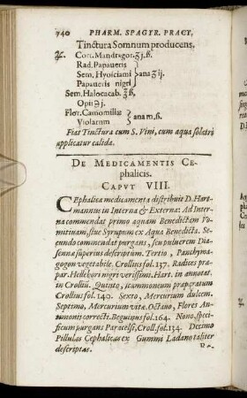 Cap. VIII. De Medicamentis Cephalicis.