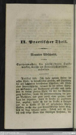 II. Practischer Theil