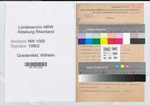 Entnazifizierung Wilhelm Quedenfeld, geb. 04.04.1894 (Angest.)