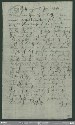 Eigenh. Brief von Christian Gottlob Heyne an August Wilhelm von Schlegel, Göttingen, 05.07.1800