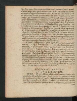Subsectio V. Exhibens Unionis Effectum.