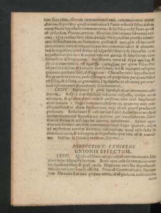 Subsectio V. Exhibens Unionis Effectum.