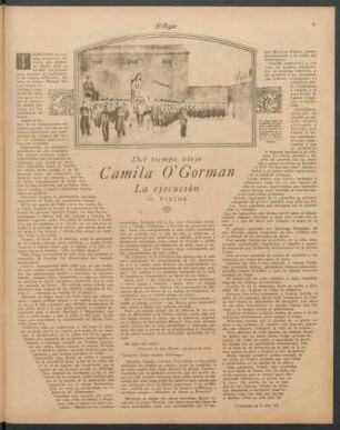 Camila O'Gorman. La ejecución : Del tiempo viejo