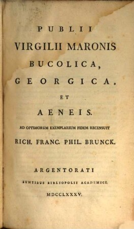 Publii Virgilii Maronis Bucolica, Georgica et Aeneis