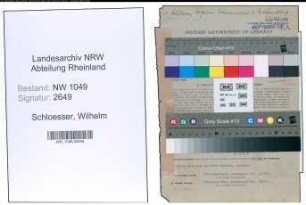 Entnazifizierung Wilhelm Schloesser , geb. 21.12.1896 (Einzelhandelskaufmann)