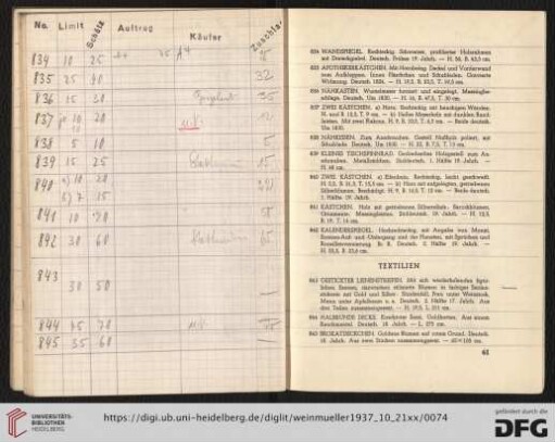 Textilien (Nr. 843-861)