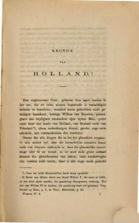 Kronijk van Holland van een ongenoemden geestelijke : (gemeenlijk geheeten Kronijk van den clerc uten Laghen Landen bi der See)