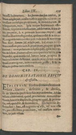 Cap. IV. De Demonstrationis Fructu et effectu.