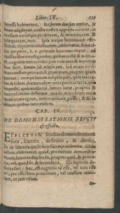 Cap. IV. De Demonstrationis Fructu et effectu.