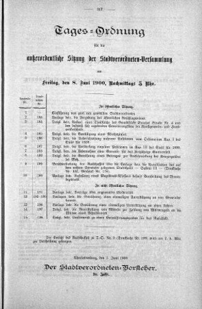 Tages-Ordnung, 08. Juni 1900