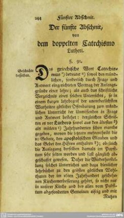Der fünfte Abschnit, von dem doppelten Catechismo Lutheri