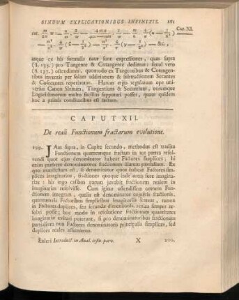 Caput XII. De reali Functionum fractarum evolutione