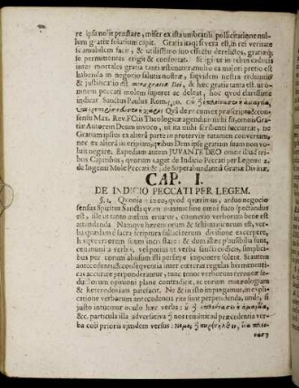 Cap. I. De Indicio Peccati Per Legem.