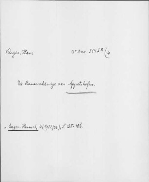 Alter Realkatalog (1501-1952), Teil Bayern, Appetshofen. Appetshofen - BSB Cbm Cat. 805(1 b Appetshofen