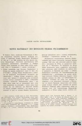Nowe materiały do biografii Feliksa Pęczarskiego