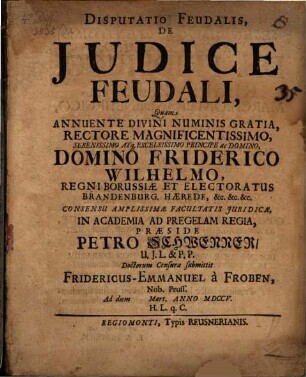 Disp. de iudice feudali