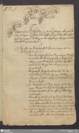 Fahr-Bericht von Alexander-Erbstolln in der Freyberger BergAmts auswärtigen Refier