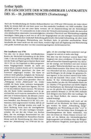 Zur Geschichte der Schramberger Landkarten des 16. – 18. Jahrhunderts (Fortsetzung).